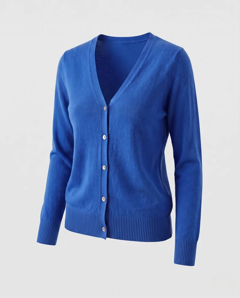Damen Feiner V-Ausschnitt Strickcardigan mit Knopfleiste, langen Ärmeln und Kaschmir‑Mix Nord Taschen