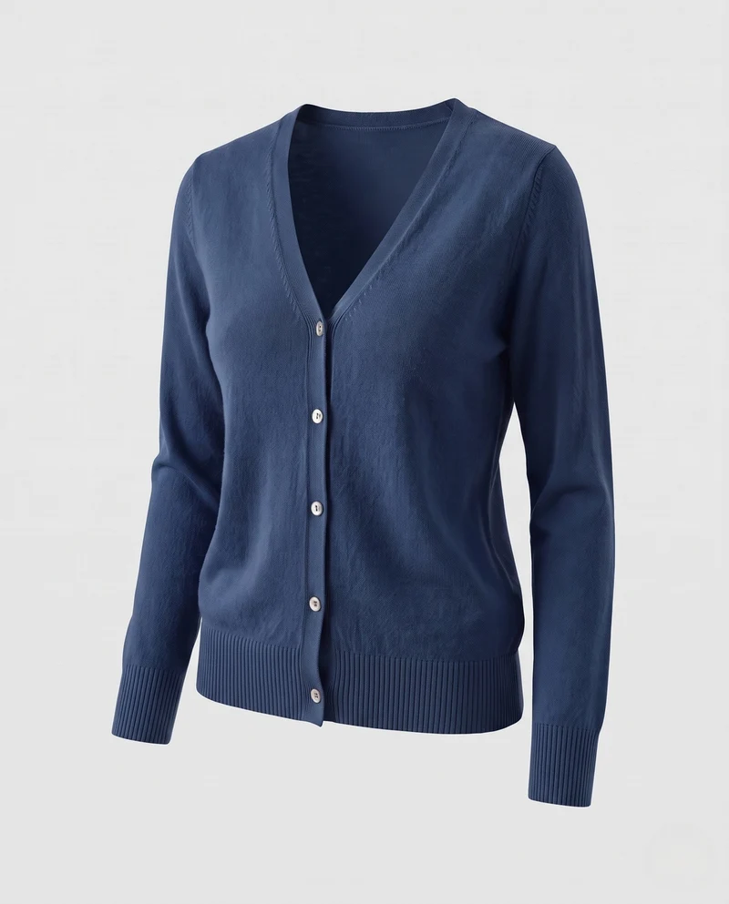 Damen Feiner V-Ausschnitt Strickcardigan mit Knopfleiste, langen Ärmeln und Kaschmir‑Mix Nord Taschen