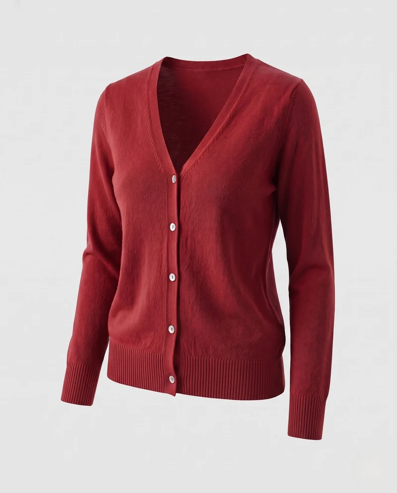 Damen Feiner V-Ausschnitt Strickcardigan mit Knopfleiste, langen Ärmeln und Kaschmir‑Mix Nord Taschen