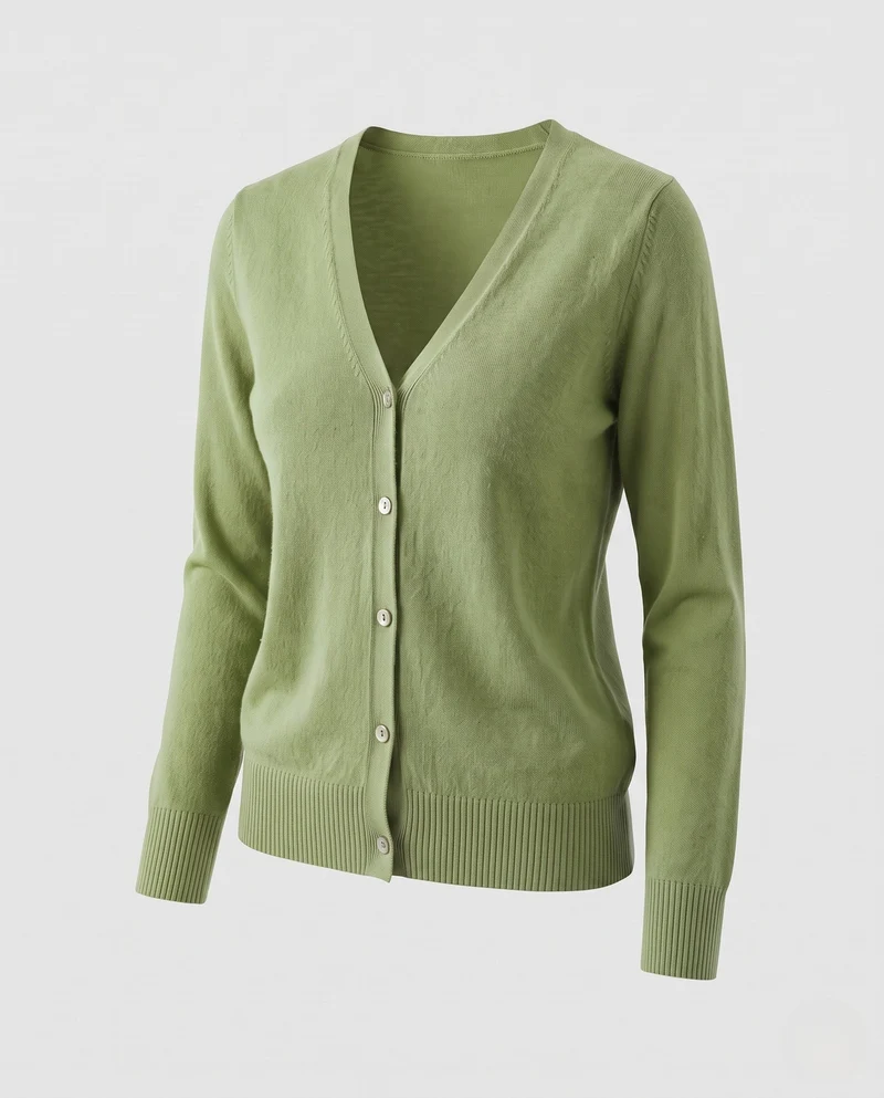 Damen Feiner V-Ausschnitt Strickcardigan mit Knopfleiste, langen Ärmeln und Kaschmir‑Mix Nord Taschen