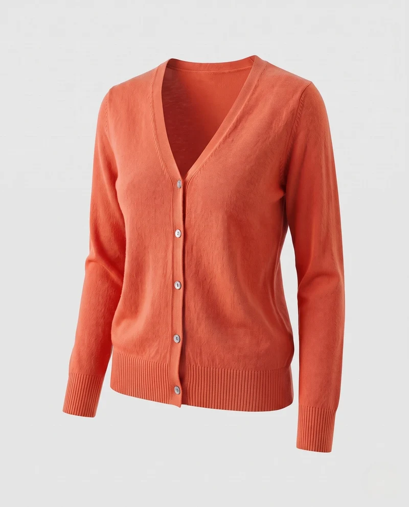 Damen Feiner V-Ausschnitt Strickcardigan mit Knopfleiste, langen Ärmeln und Kaschmir‑Mix Nord Taschen