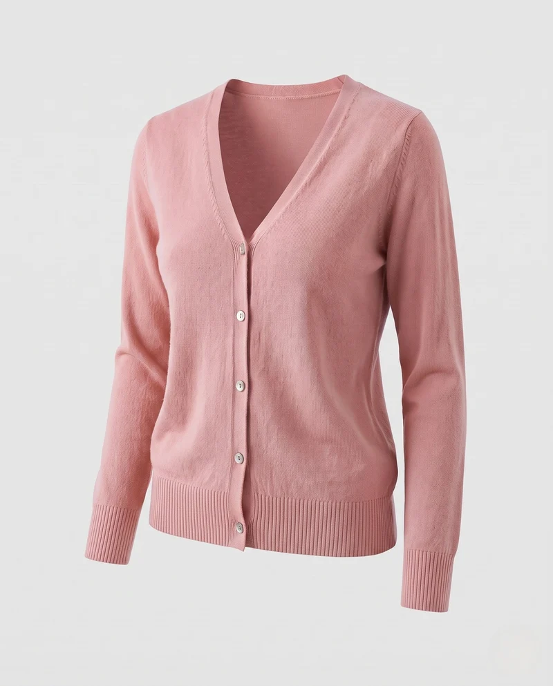 Damen Feiner V-Ausschnitt Strickcardigan mit Knopfleiste, langen Ärmeln und Kaschmir‑Mix Nord Taschen