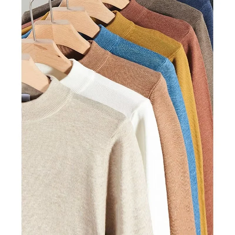Damen Feinstrick-Stehkragenpullover aus Baumwollmix mit gerippten Bündchen Nord Taschen