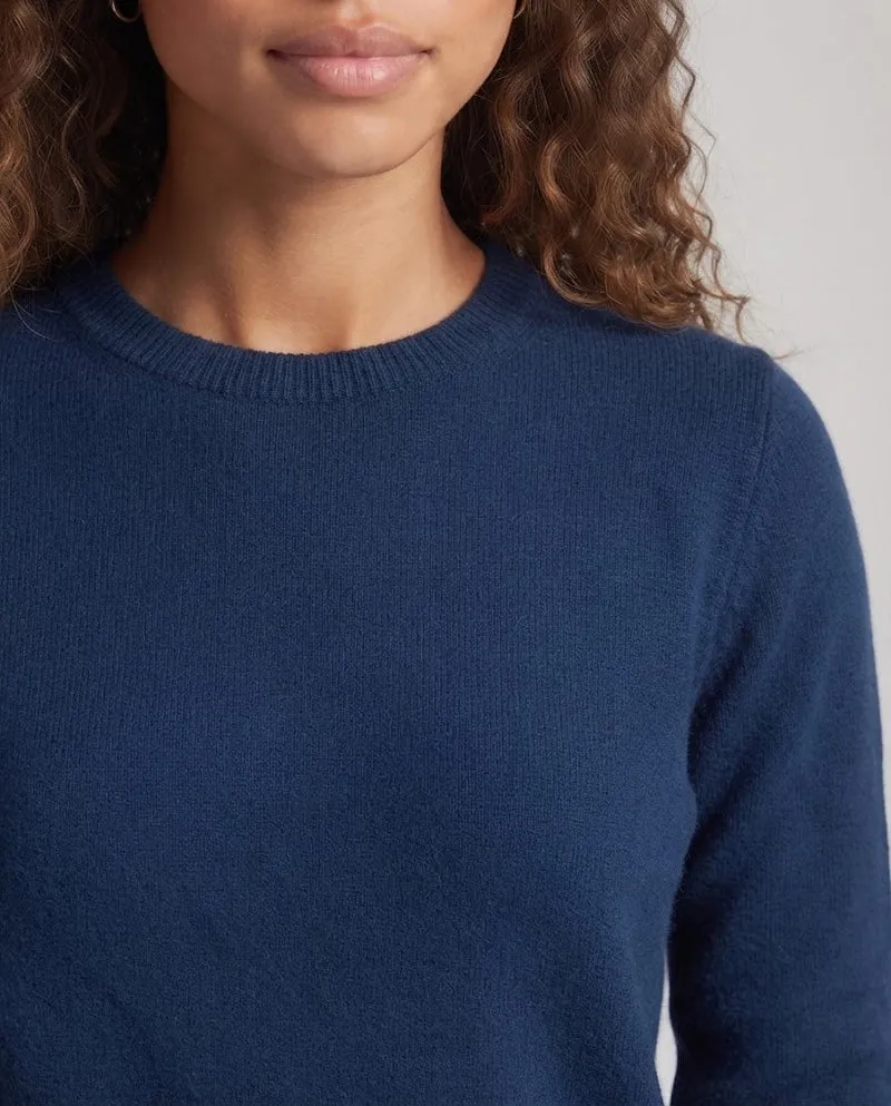 Damen Feiner Flauschpullover mit Rundhals, schmaler Rippenkante und leichtem Mohair‑Effekt Nord Taschen