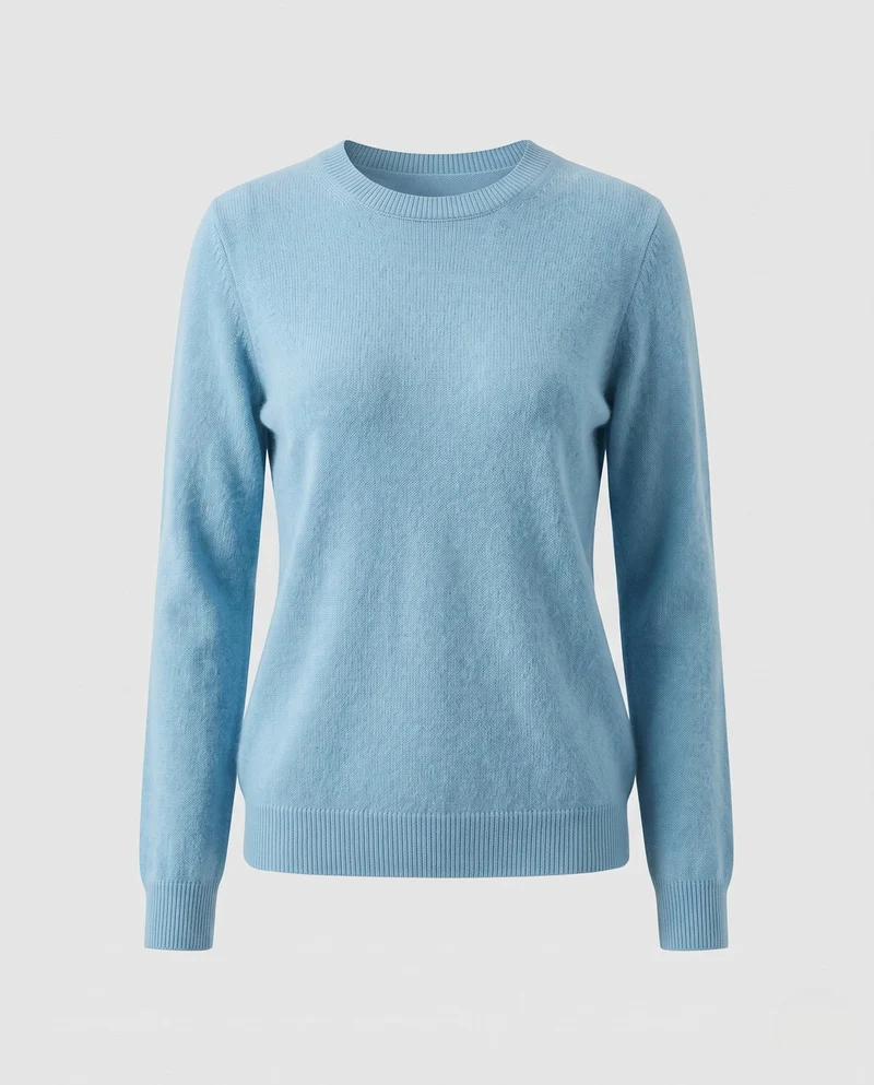 Damen Feiner Flauschpullover mit Rundhals, schmaler Rippenkante und leichtem Mohair‑Effekt Nord Taschen