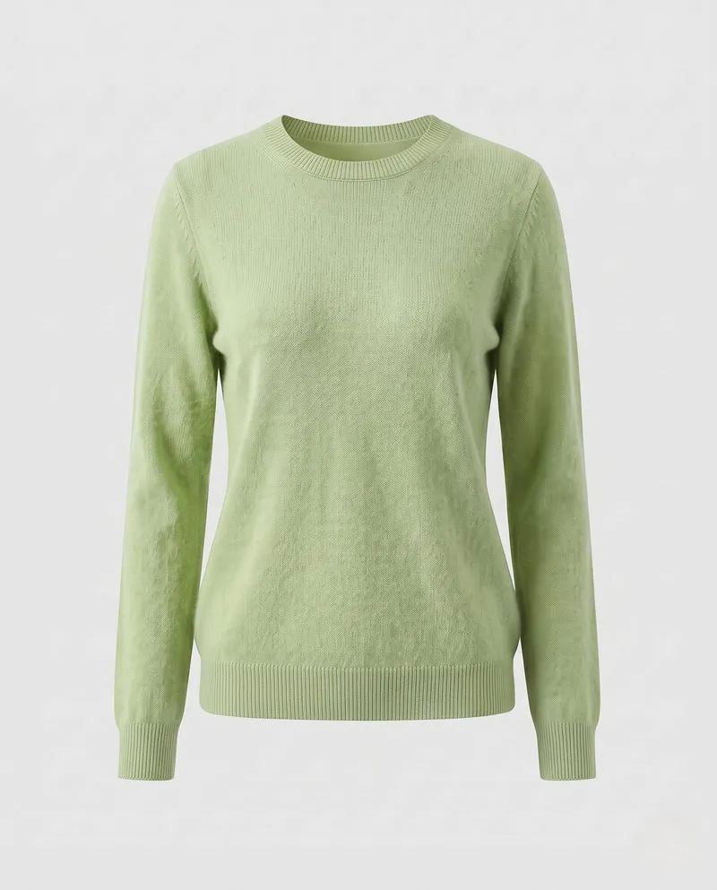 Damen Feiner Flauschpullover mit Rundhals, schmaler Rippenkante und leichtem Mohair‑Effekt Nord Taschen