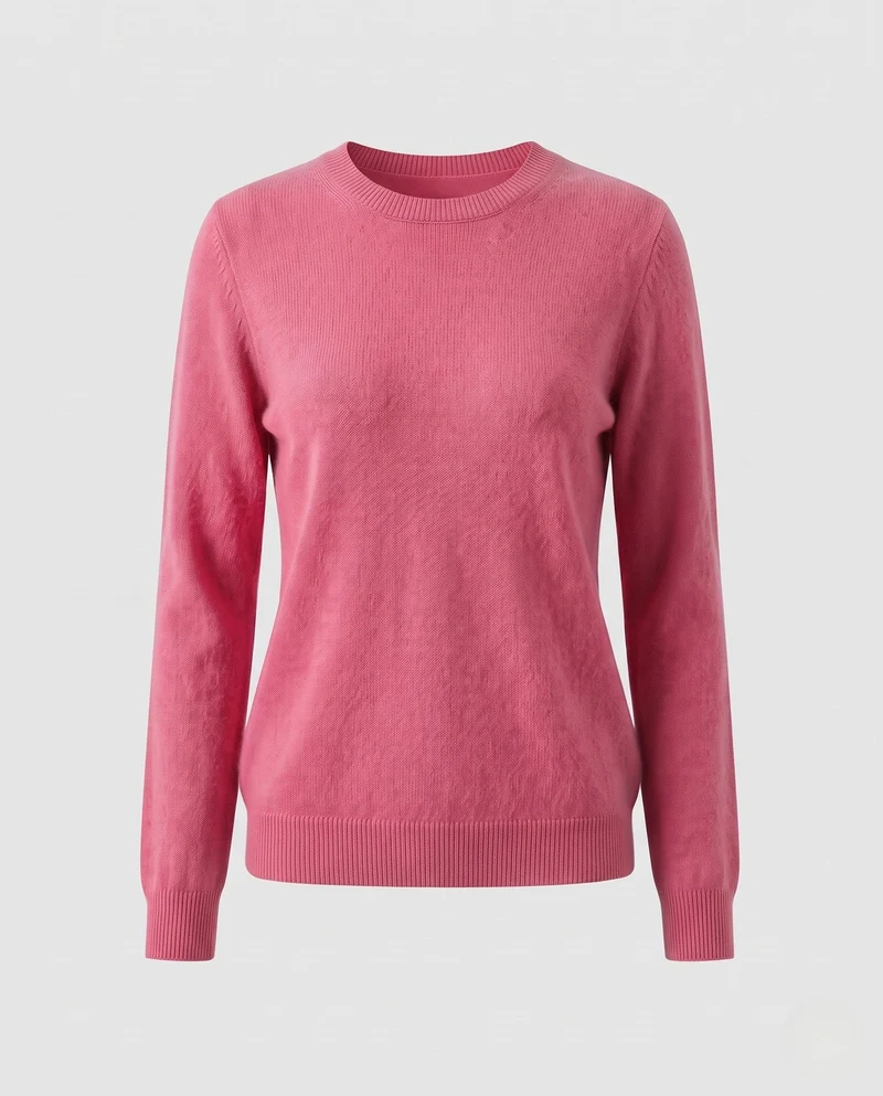 Damen Feiner Flauschpullover mit Rundhals, schmaler Rippenkante und leichtem Mohair‑Effekt Nord Taschen