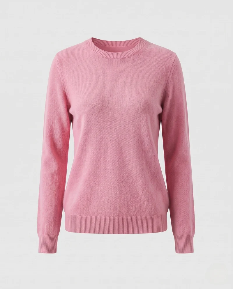 Damen Feiner Flauschpullover mit Rundhals, schmaler Rippenkante und leichtem Mohair‑Effekt Nord Taschen