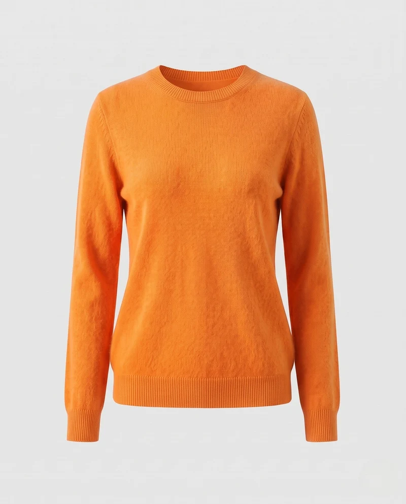 Damen Feiner Flauschpullover mit Rundhals, schmaler Rippenkante und leichtem Mohair‑Effekt Nord Taschen