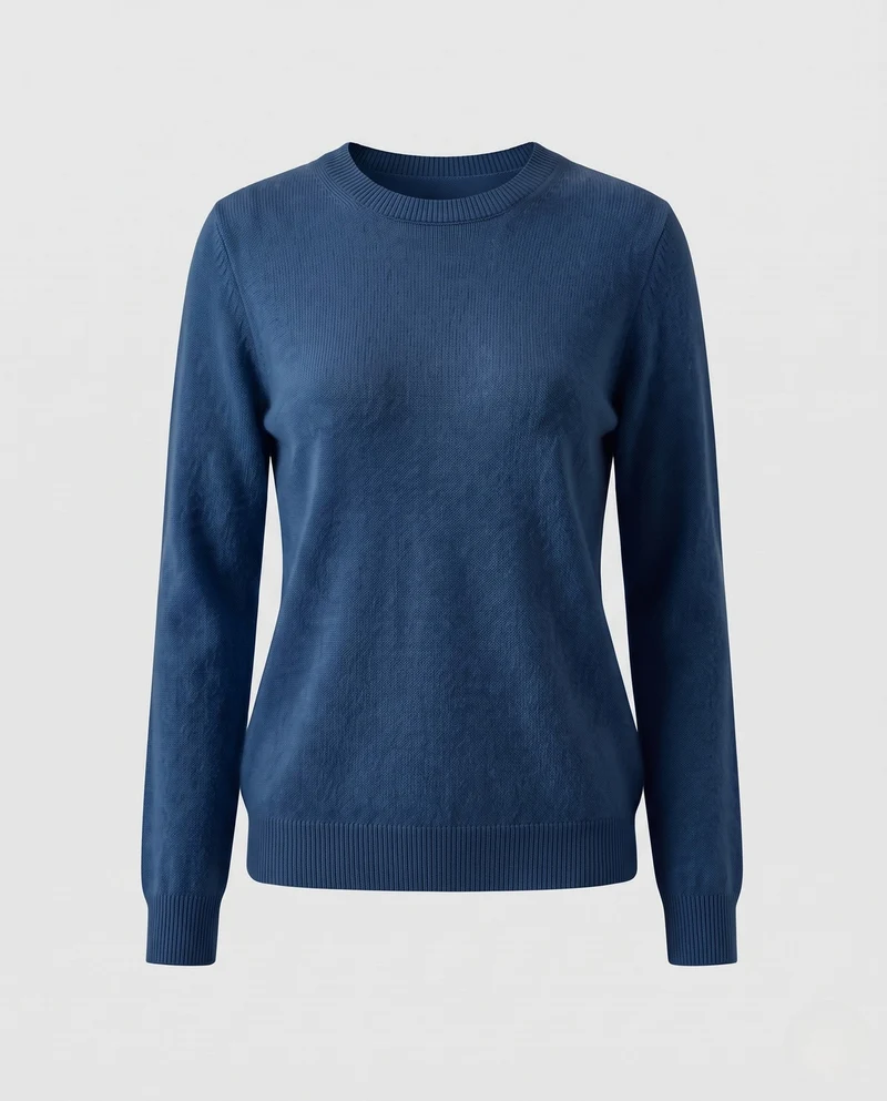 Damen Feiner Flauschpullover mit Rundhals, schmaler Rippenkante und leichtem Mohair‑Effekt Nord Taschen