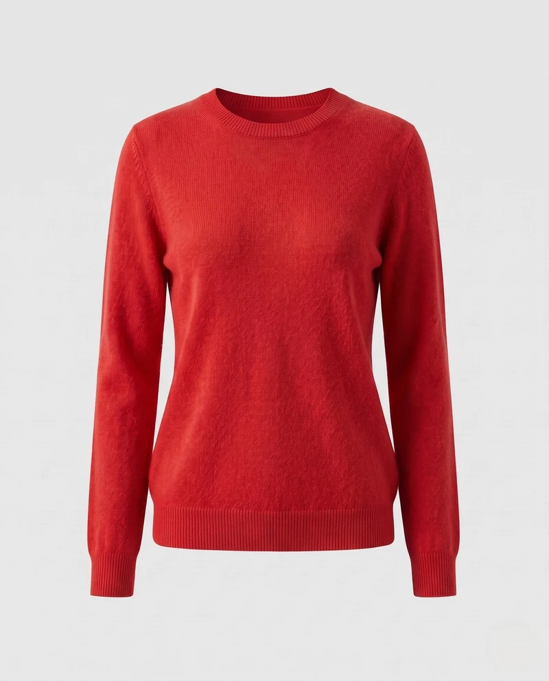 Damen Feiner Flauschpullover mit Rundhals, schmaler Rippenkante und leichtem Mohair‑Effekt Nord Taschen