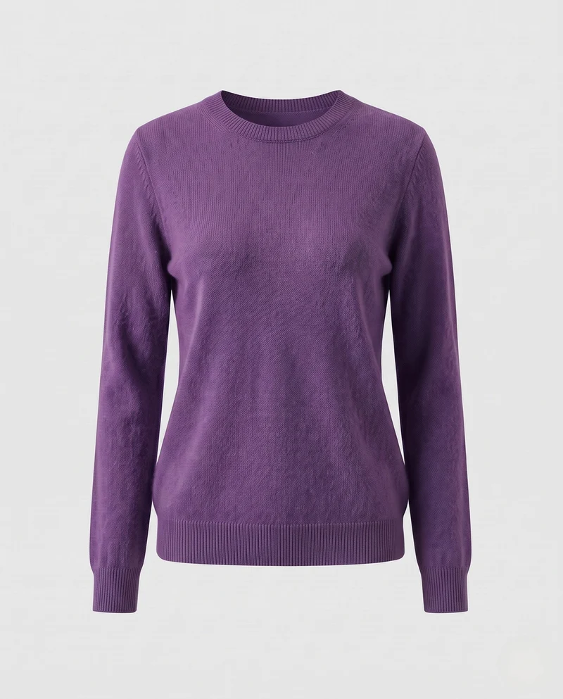 Damen Feiner Flauschpullover mit Rundhals, schmaler Rippenkante und leichtem Mohair‑Effekt Nord Taschen