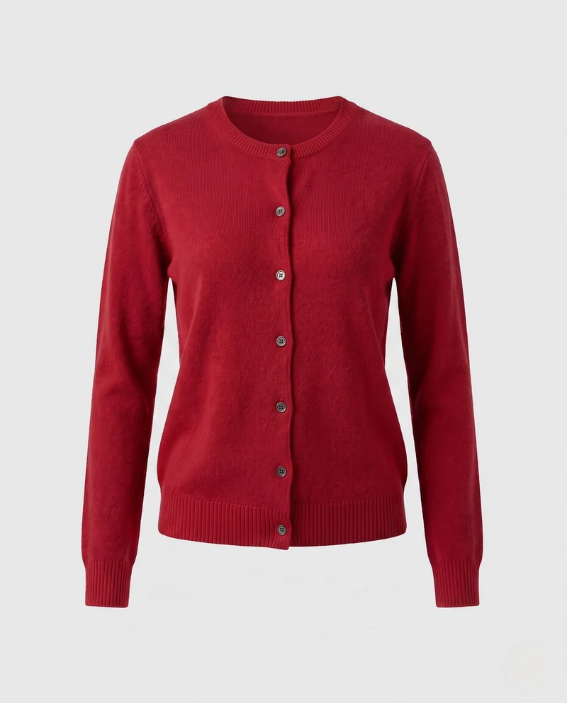 Damen Feiner Cashmere-Mix Rundhals-Cardigan mit Knopfleiste Nord Taschen