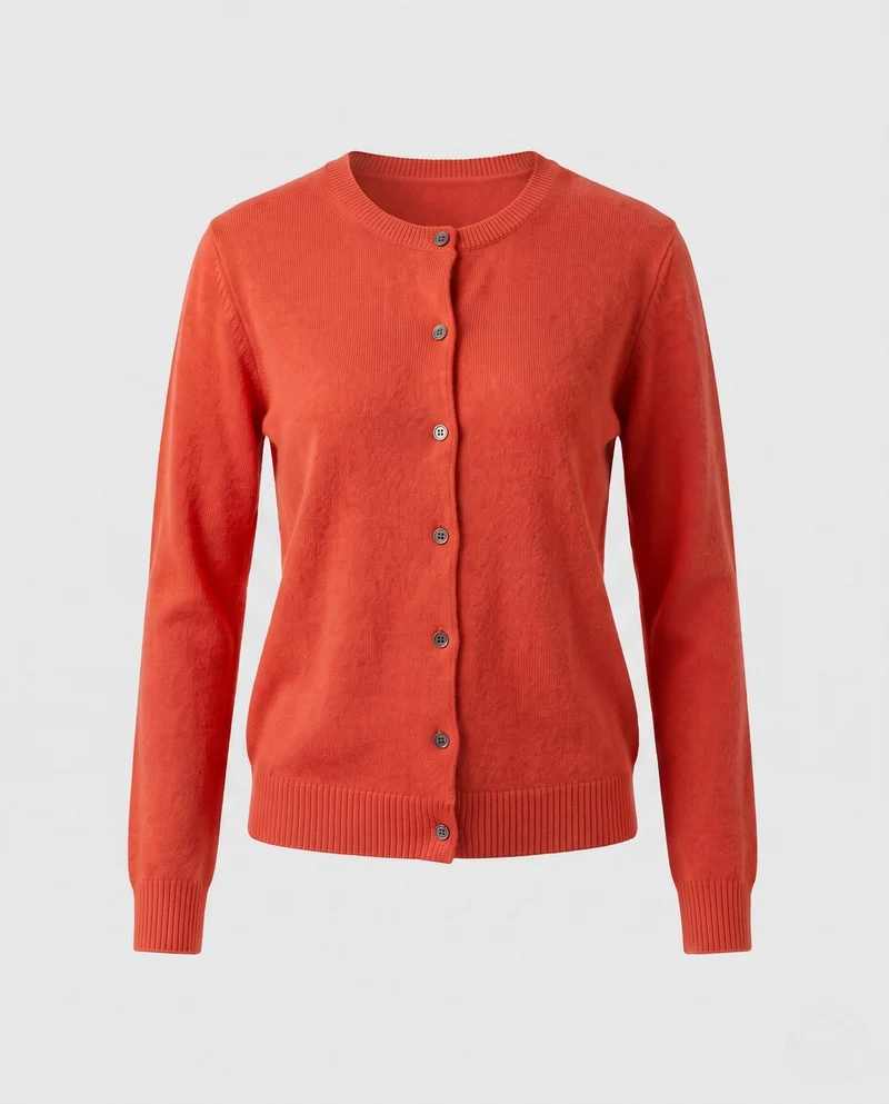 Damen Feiner Cashmere-Mix Rundhals-Cardigan mit Knopfleiste Nord Taschen