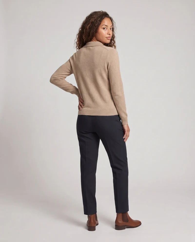 Damen Feiner Feinstrick-Cardigan mit Hemdkragen und dezenter Knopfleiste Nord Taschen