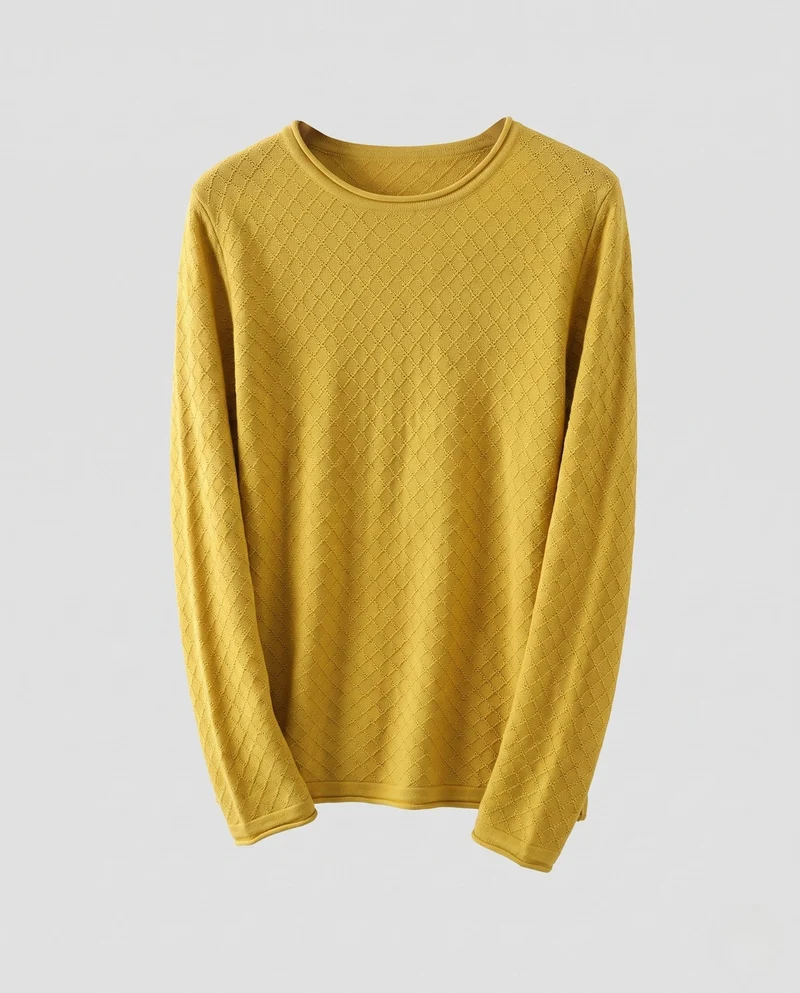 Damen Feiner Ajour‑Strickpullover mit Rundhalsausschnitt und leichter kastiger Silhouette Nord Taschen