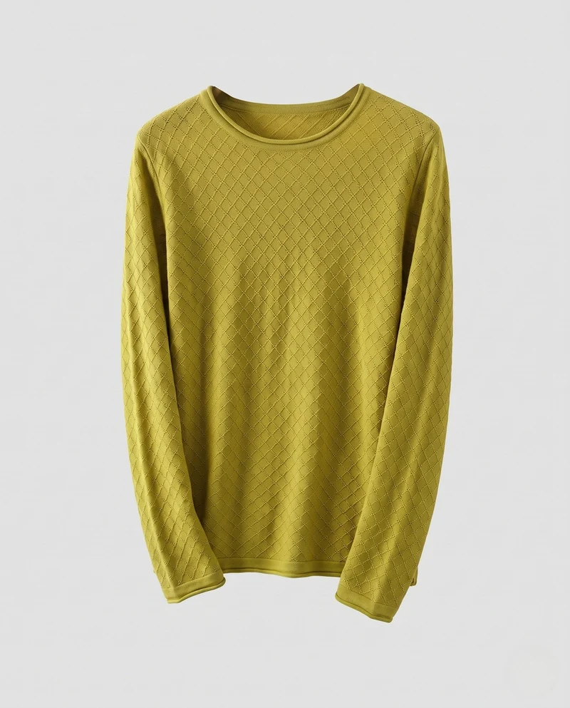 Damen Feiner Ajour‑Strickpullover mit Rundhalsausschnitt und leichter kastiger Silhouette Nord Taschen
