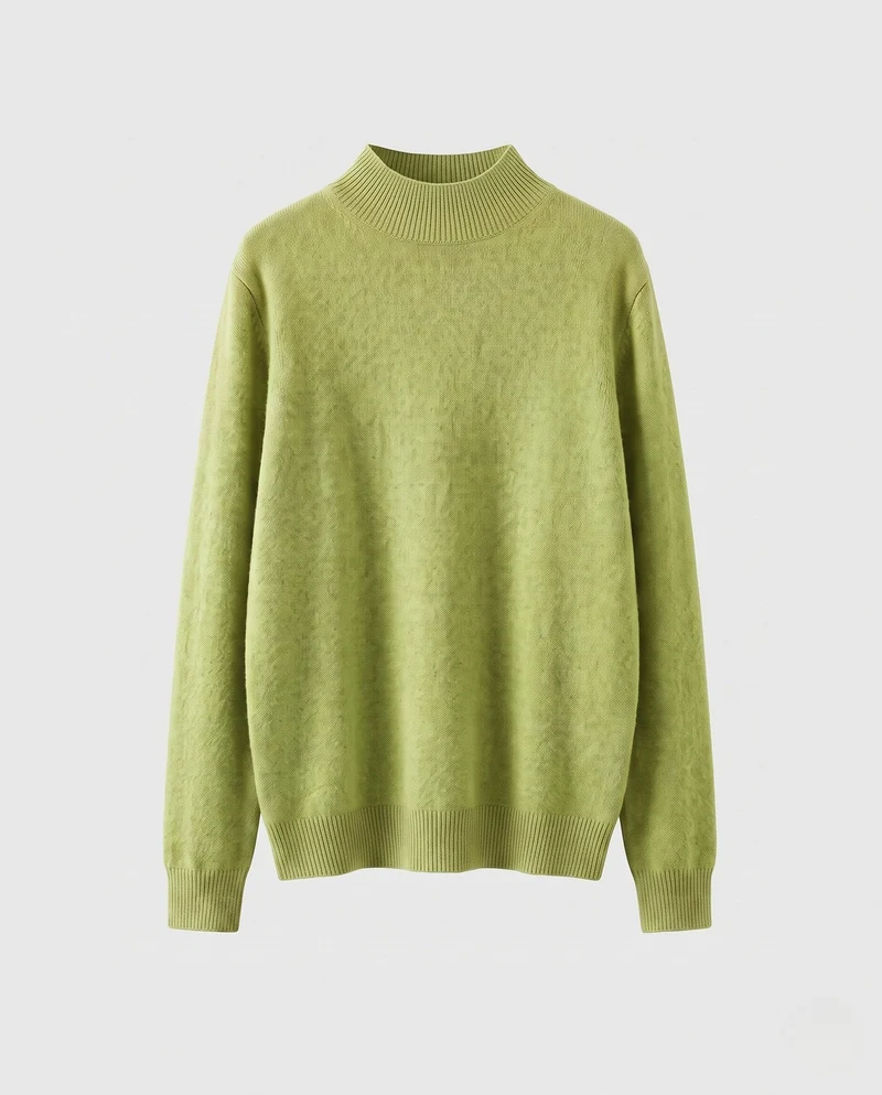 Damen Feiner Angora‑Look Pullover mit kurzem Stehkragen und flauschiger Oberfläche Nord Taschen