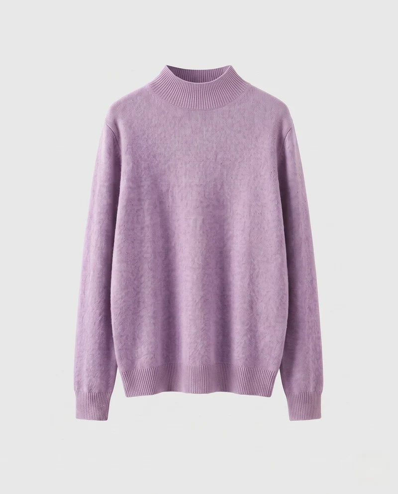 Damen Feiner Angora‑Look Pullover mit kurzem Stehkragen und flauschiger Oberfläche Nord Taschen