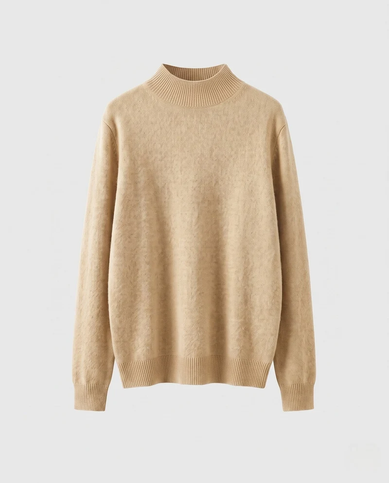 Damen Feiner Angora‑Look Pullover mit kurzem Stehkragen und flauschiger Oberfläche Nord Taschen