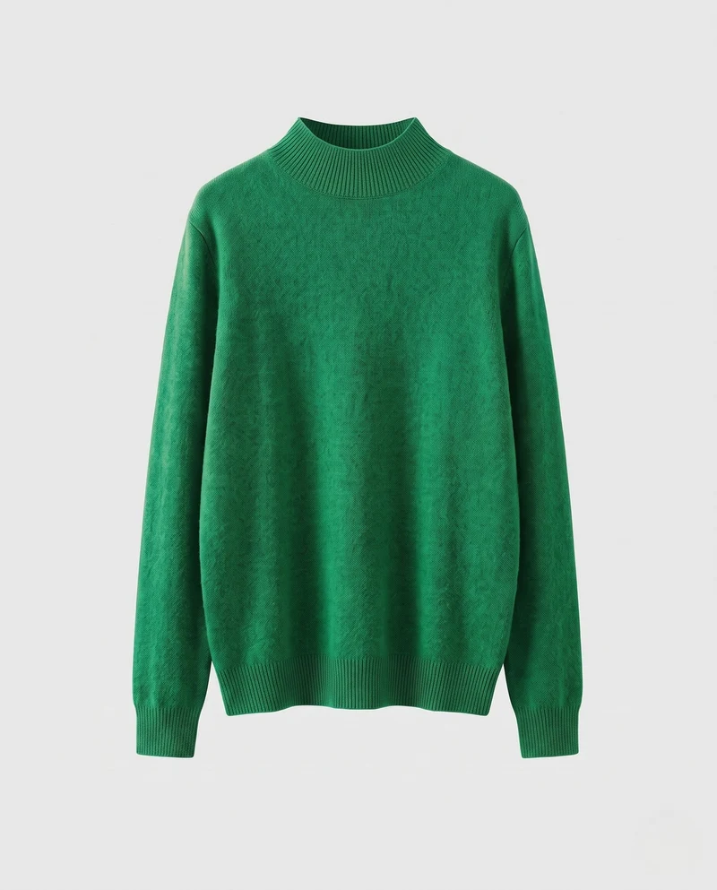 Damen Feiner Angora‑Look Pullover mit kurzem Stehkragen und flauschiger Oberfläche Nord Taschen