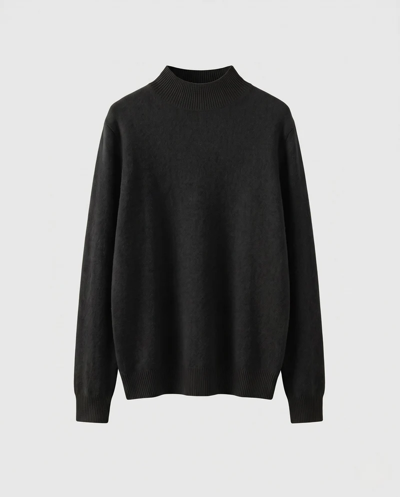 Damen Feiner Angora‑Look Pullover mit kurzem Stehkragen und flauschiger Oberfläche Nord Taschen