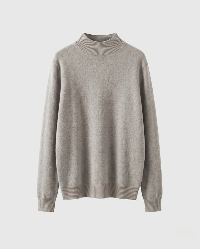 Damen Feiner Angora‑Look Pullover mit kurzem Stehkragen und flauschiger Oberfläche Nord Taschen