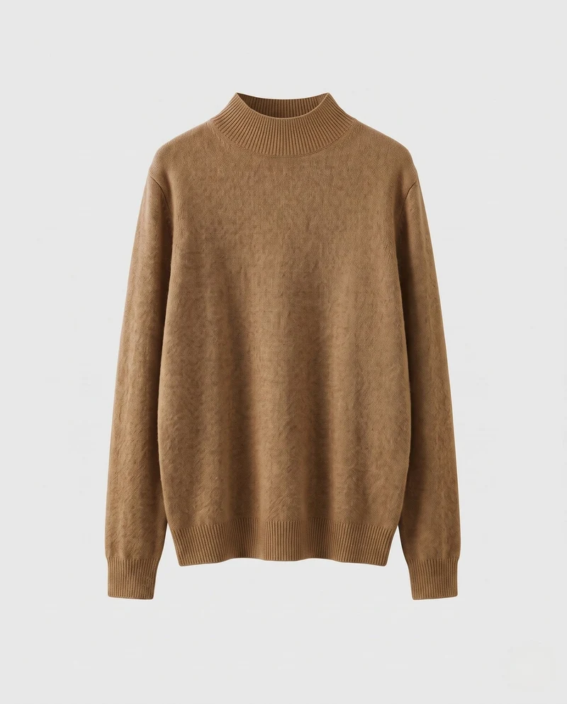 Damen Feiner Angora‑Look Pullover mit kurzem Stehkragen und flauschiger Oberfläche Nord Taschen