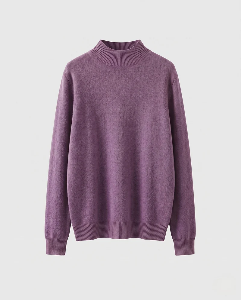 Damen Feiner Angora‑Look Pullover mit kurzem Stehkragen und flauschiger Oberfläche Nord Taschen