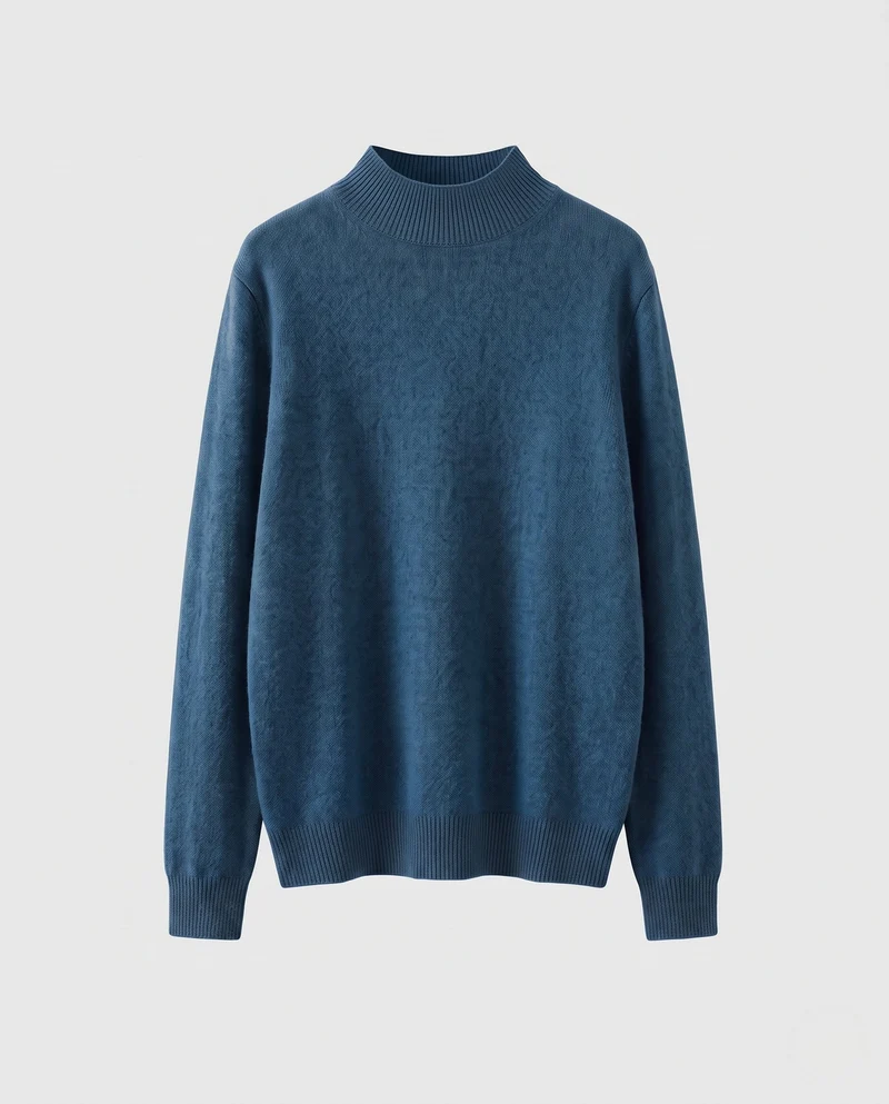 Damen Feiner Angora‑Look Pullover mit kurzem Stehkragen und flauschiger Oberfläche Nord Taschen