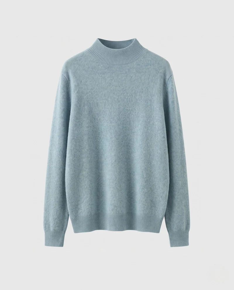 Damen Feiner Angora‑Look Pullover mit kurzem Stehkragen und flauschiger Oberfläche Nord Taschen