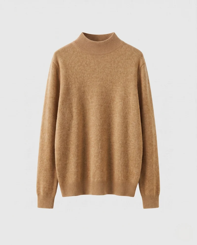 Damen Feiner Angora‑Look Pullover mit kurzem Stehkragen und flauschiger Oberfläche Nord Taschen