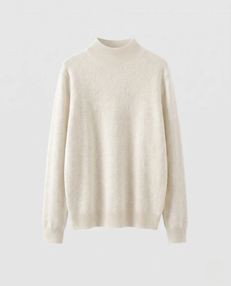 Damen Feiner Angora‑Look Pullover mit kurzem Stehkragen und flauschiger Oberfläche Nord Taschen
