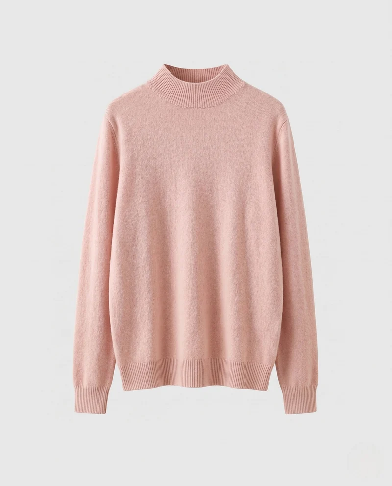 Damen Feiner Angora‑Look Pullover mit kurzem Stehkragen und flauschiger Oberfläche Nord Taschen