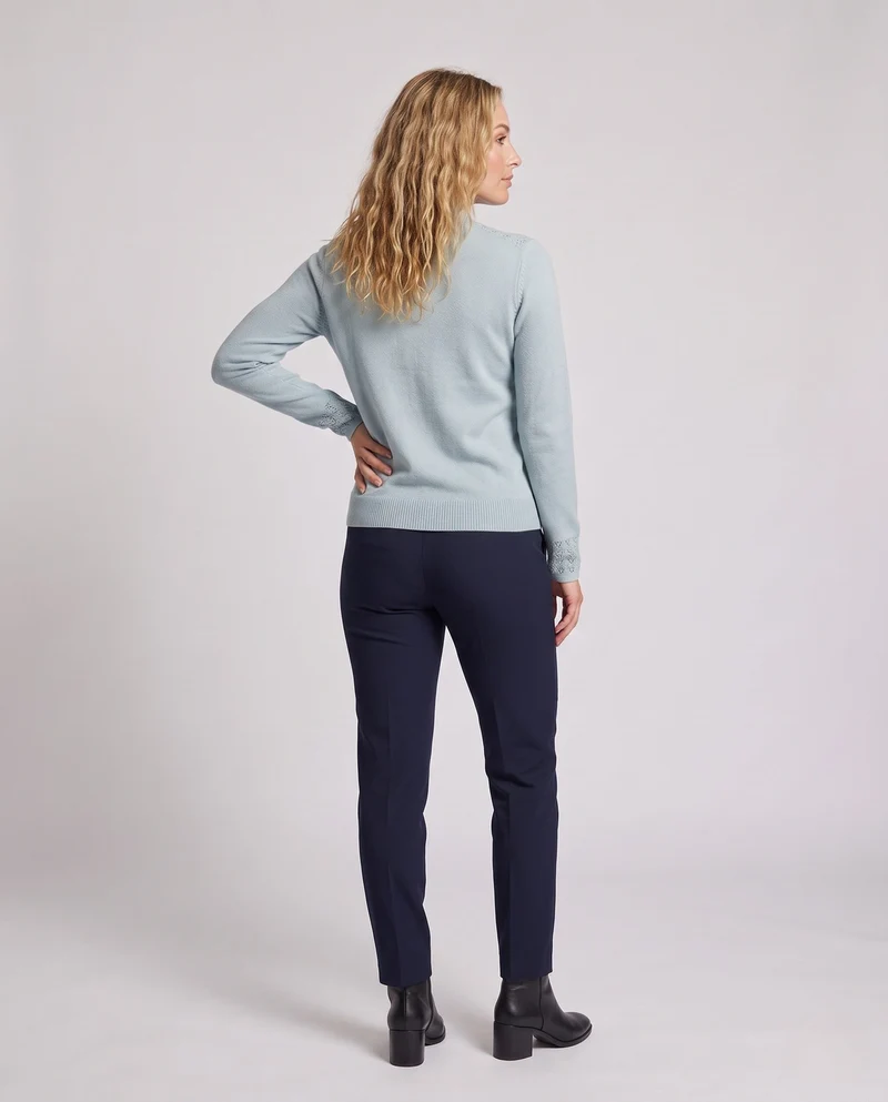 Damen Feiner Ajour-Mockneckpullover mit kastiger Silhouette Nord Taschen