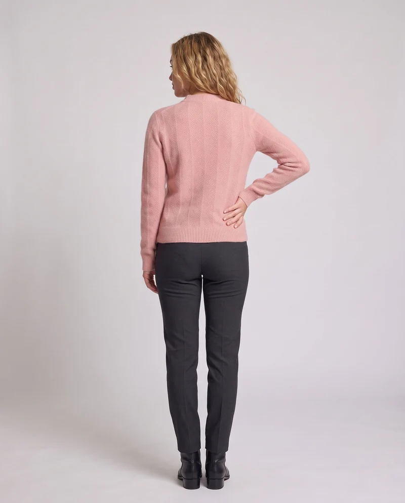 Damen Feiner Ajour-Strickpullover mit Blattmuster und weichem Mohair‑Effekt Nord Taschen