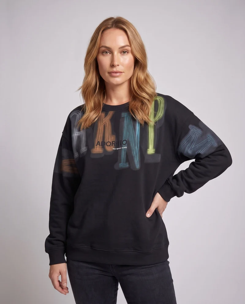 Damen Freizeitpullover mit kreativem Logo-Design Nord Taschen