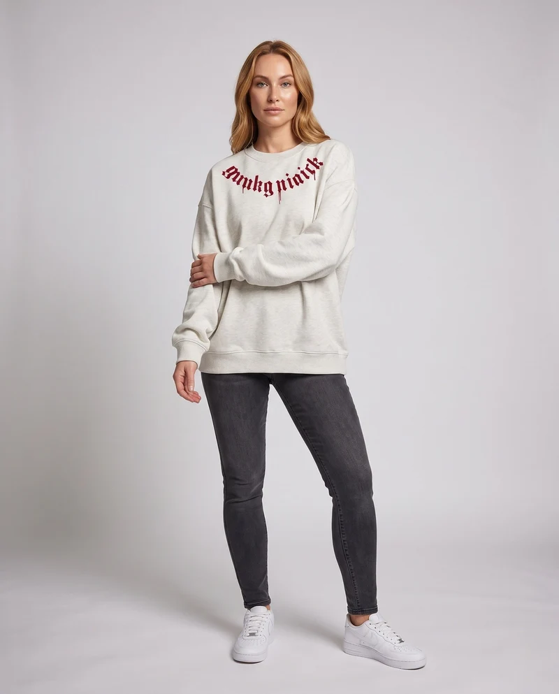 Damen Freizeit Übergröße Sweatshirt Nord Taschen