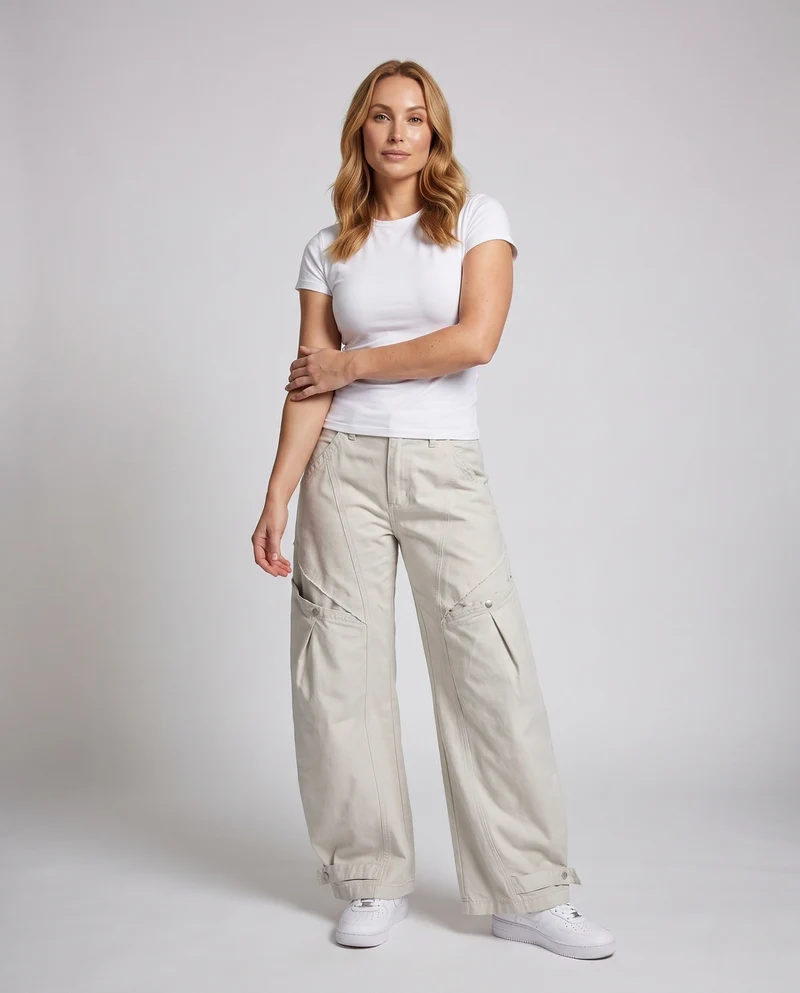 Damen Stylische Cargo-Hose mit praktischen Taschen Nord Taschen