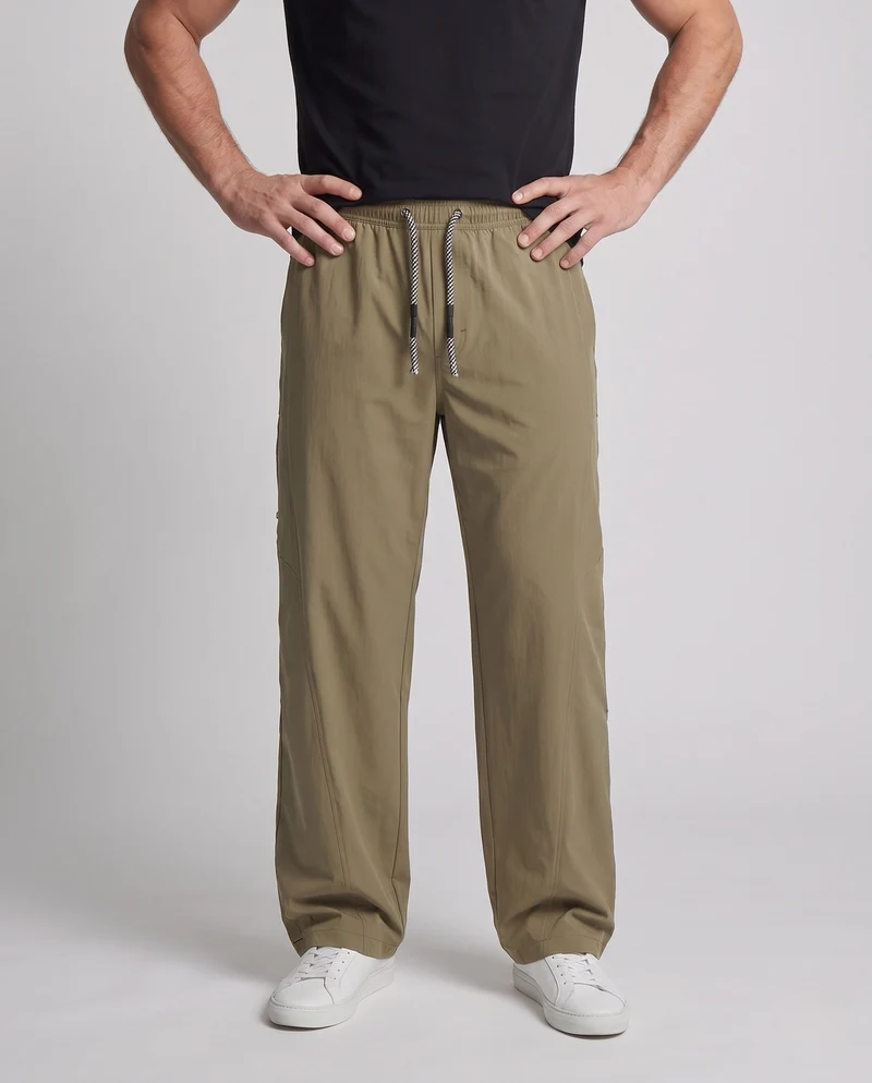 Herren Weite Baggy-Freizeithose mit Kordelzug und Druckknopf-Seitennähten Nord Taschen