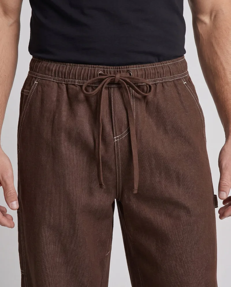 Herren Weite Baggy-Cargo-Hose mit Tunnelzug, Kontrastnähten & Utility-Tasche Nord Taschen
