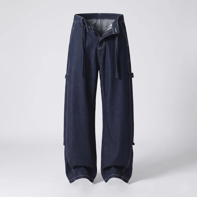 Herren Weite Baggy-Cargo-Hose mit Tunnelzug, Kontrastnähten & Utility-Tasche Nord Taschen