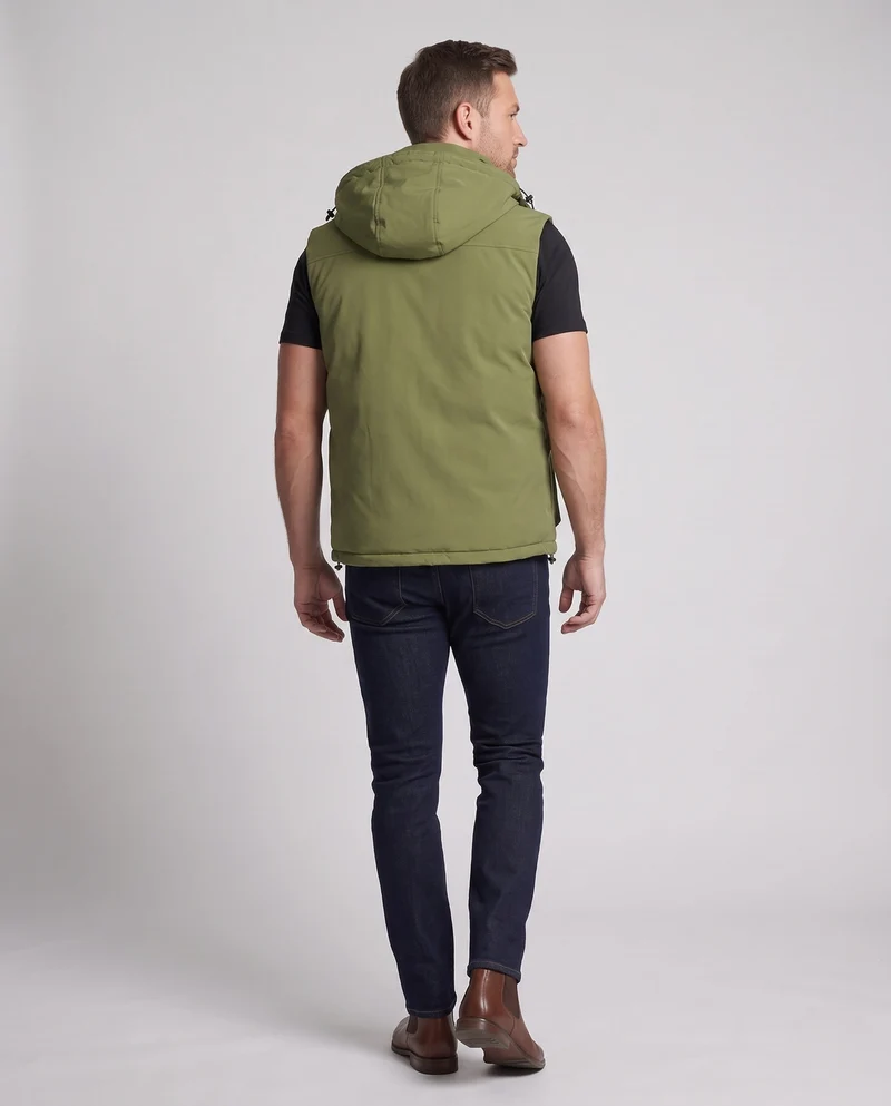 Herren Wattierte Utility-Weste mit Kapuze, Mehrfach-Taschen & Thermofutter Nord Taschen