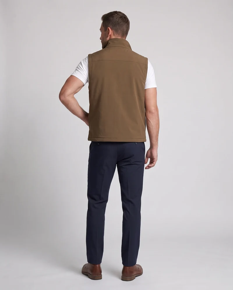 Herren Wattierte Utility-Weste mit Stehkragen, Fleece‑Innenfutter & Zwei‑Wege‑Reißverschluss Nord Taschen