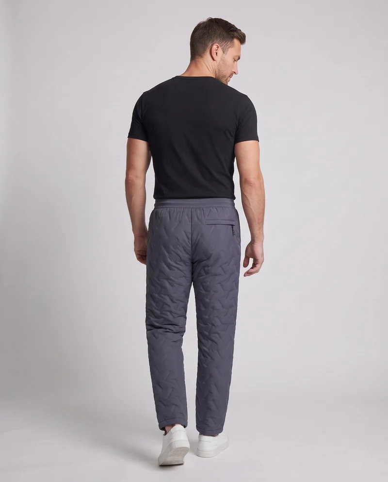 Herren wattierte Thermo-Jogginghose mit gesteppter Oberfläche, elastischem Kordelbund & Reißverschlusstaschen Nord Taschen