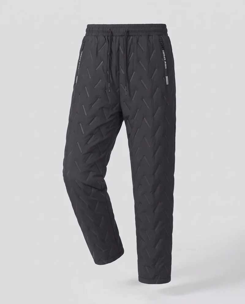 Herren wattierte Thermo-Jogginghose mit gesteppter Oberfläche, elastischem Kordelbund & Reißverschlusstaschen Nord Taschen
