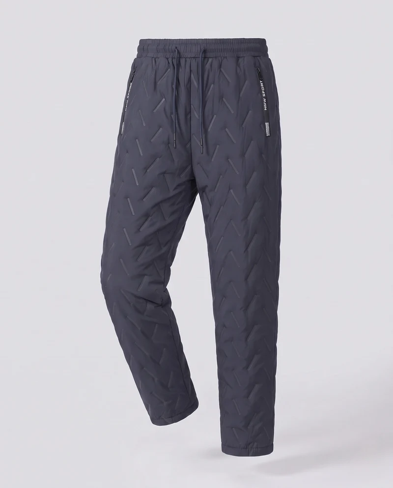 Herren wattierte Thermo-Jogginghose mit gesteppter Oberfläche, elastischem Kordelbund & Reißverschlusstaschen Nord Taschen