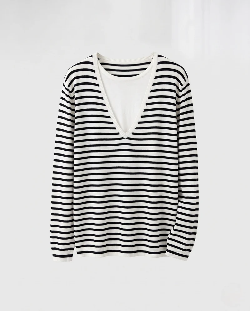 Damen Feiner V‑Ausschnitt-Feinstrickpullover mit kaschmirähnlicher Haptik und legerer Oversize-Silhouette Nord Taschen