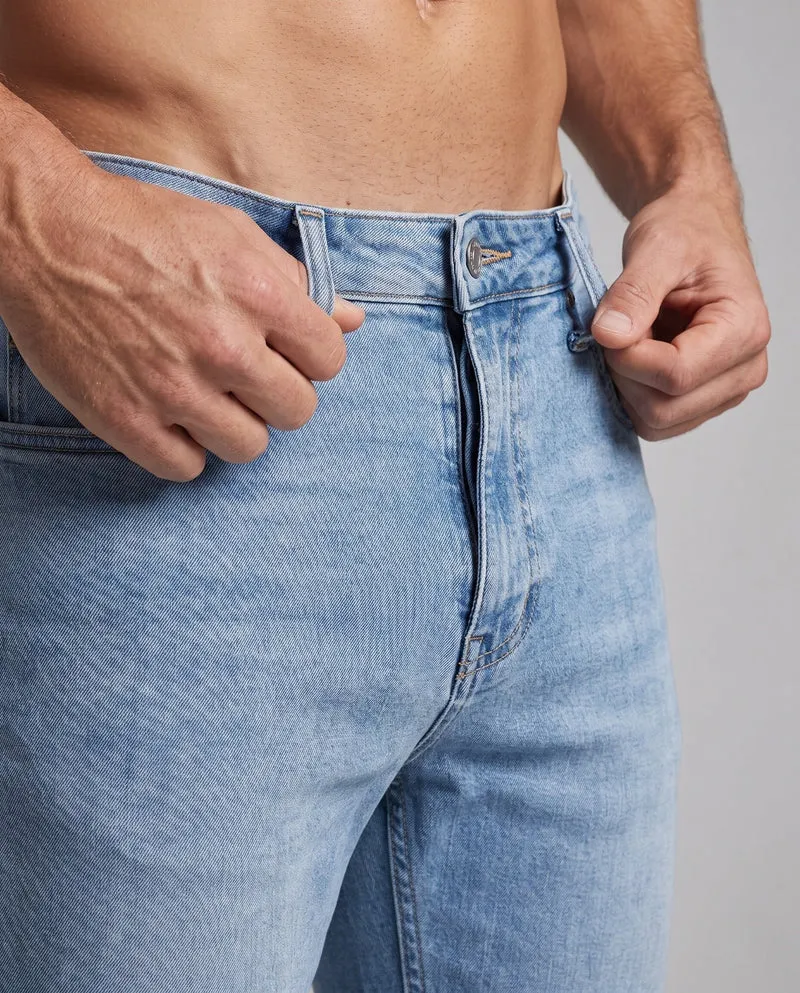 Herren Slim-Fit Denim-Jeans mit leichter Used-Waschung und geradem Bein Nord Taschen