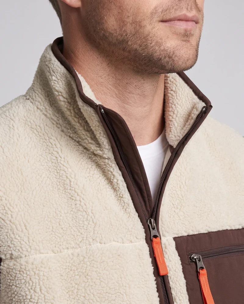 Herren Sherpa-Fleeceweste mit Stehkragen, Reißverschlusstaschen und winddichter Innenblende Nord Taschen